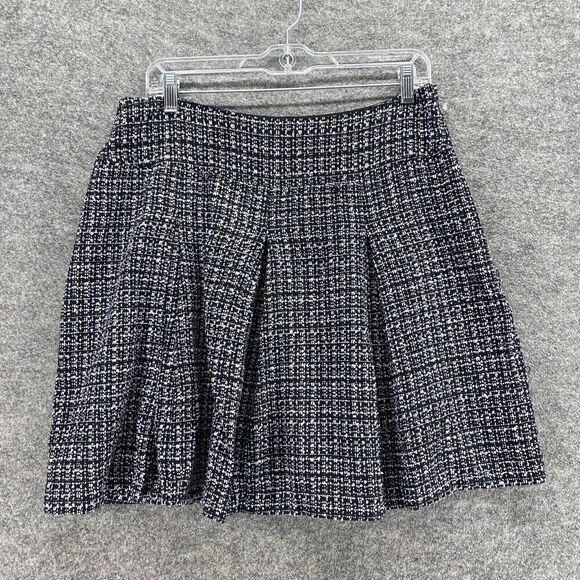 Allison Taylor Skirt Women 10 Black Plaid Pleated Midi Zipper Mid Rise Lined - Picture 1 of 8